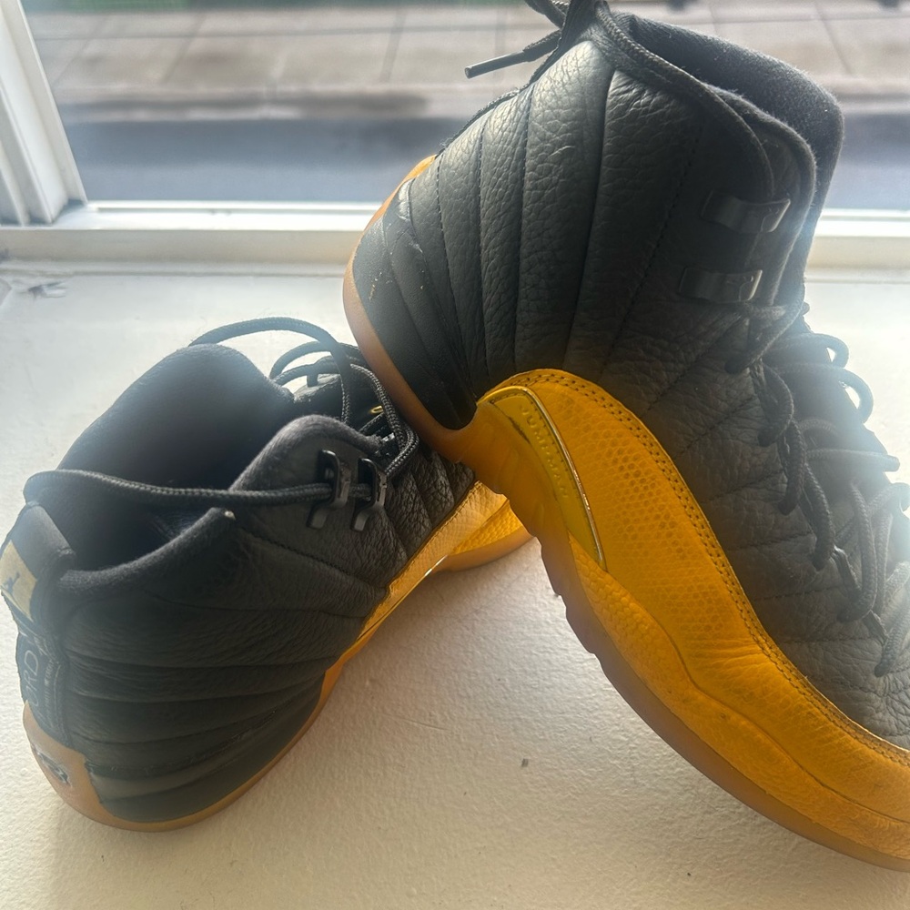 Black and Yellow High-Top Sneakers